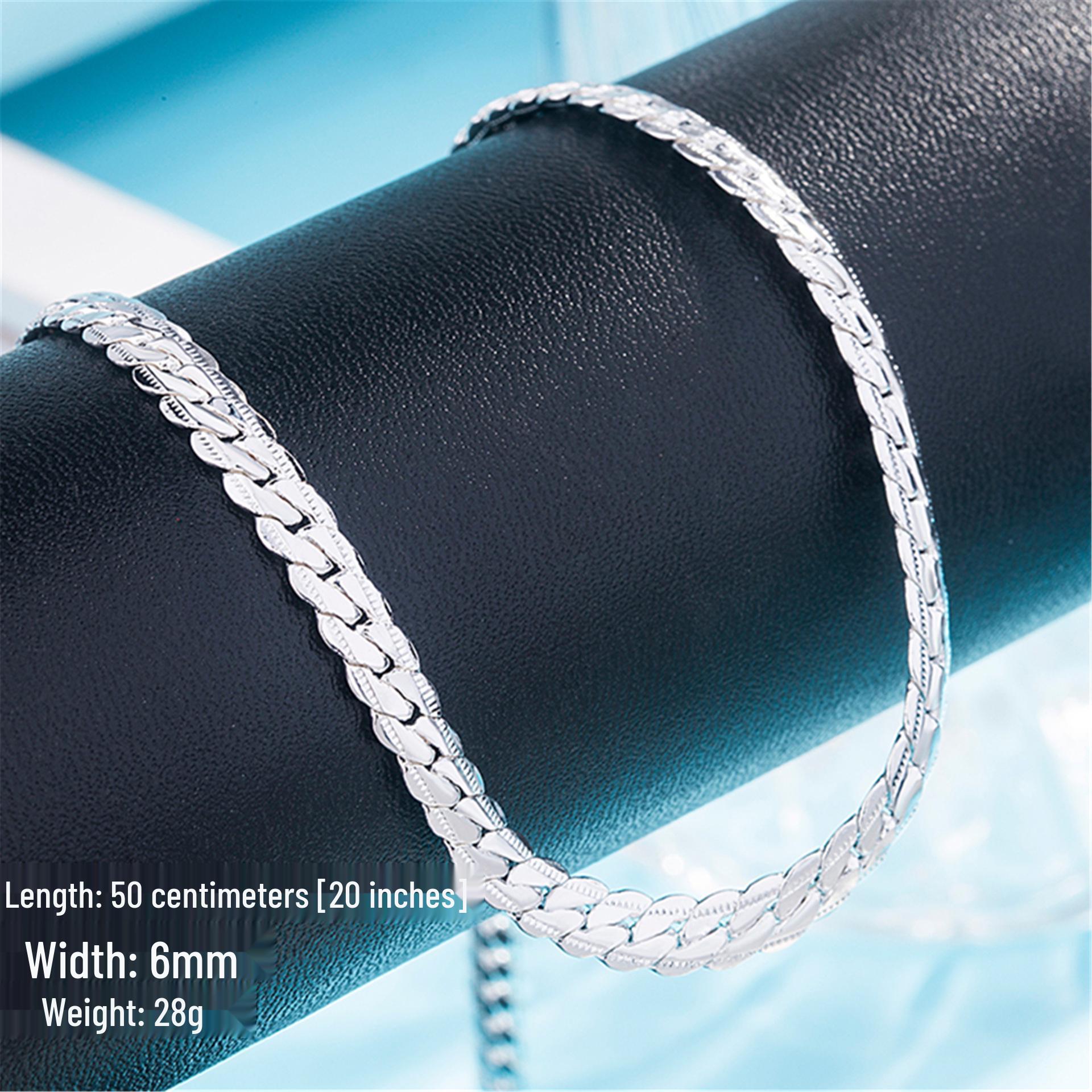 

Трендовая европейская и американская бижутерия: Медное серебряное ожерелье 6 мм