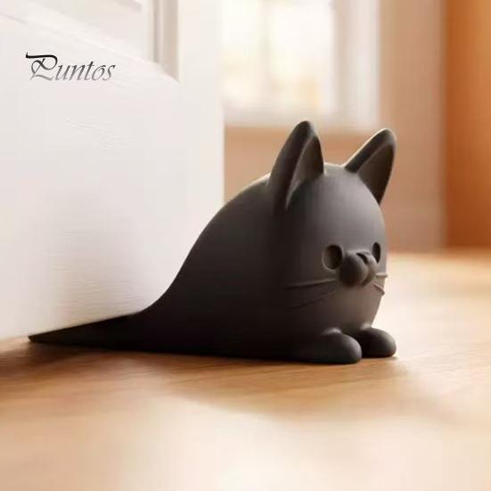 Wear Resistant Door Stop 3D Printed Lying Cat Doorstop, Decorative Kitten Stopper Wedge, Animal Anti-slip Floor Carpet Doorstop for Home Living