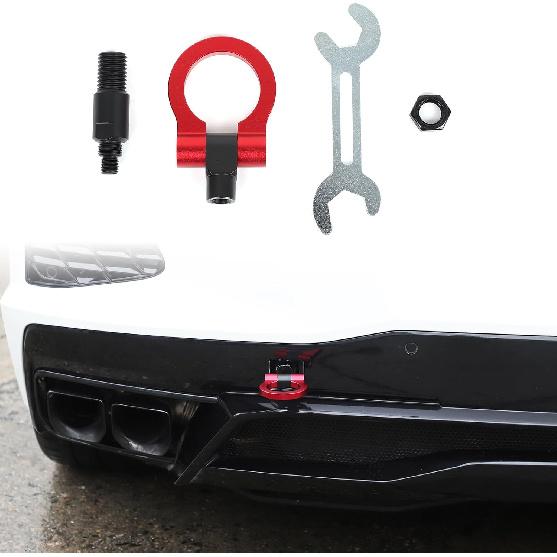 Daeiclru Rear Tow Towing Hook Compatible with Chevrolet Corvette C8 2020-2025, Rear Bumper Trailer Ring Tail Towing Tow Hook Trailer Hitch