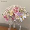 Ancient Style Phalaenopsis Bride Fan Bouquet & Morning Robe for Weddings