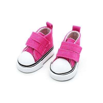1 Paar Puppenschuhe aus Segeltuch, einfarbig, 5 cm, Puppenschuhe mit Klebeband für 20 cm große Puppen, Spielzeug, Geschenk