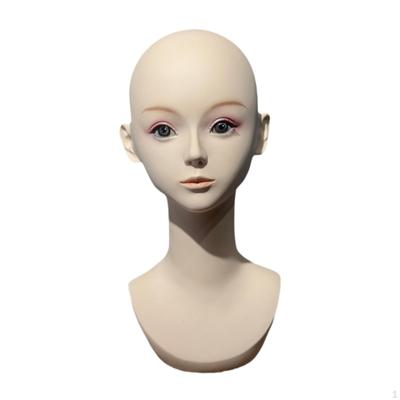 Realistic Mannequin Head with Shoulder Multipurpose Manikin Wig Stand Display Model for