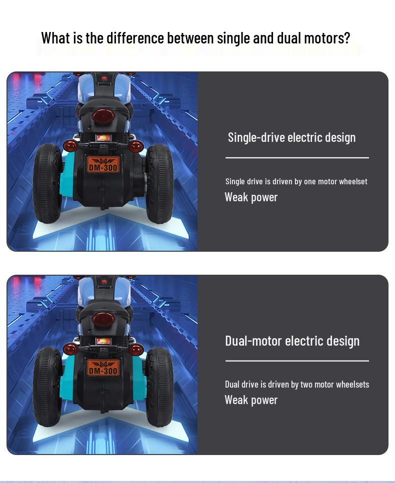 Kids' Electric Tricycle: Remote Control Ride-On Motorcycle