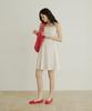 ADAUL Jelli Shirring Choker Pattern Mini Dress - Cream