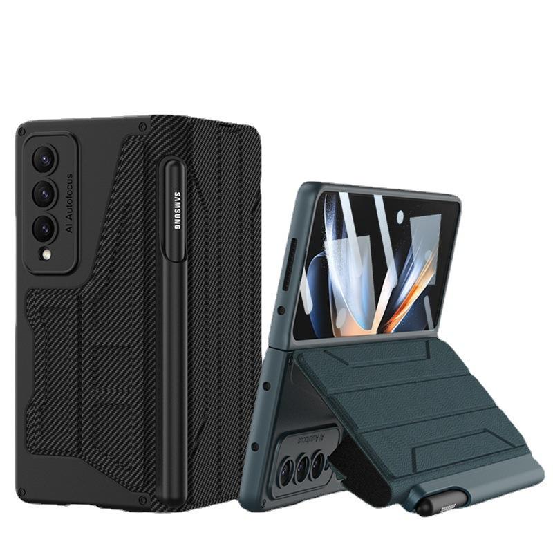 Rüstung abnehmbare S Pen Slot Halter Abdeckung für Samsung Galaxy Z Fold4 Fall mit gehärtetem Film Anti-Fall Fundas (Kein S Pen )Für Zfold4