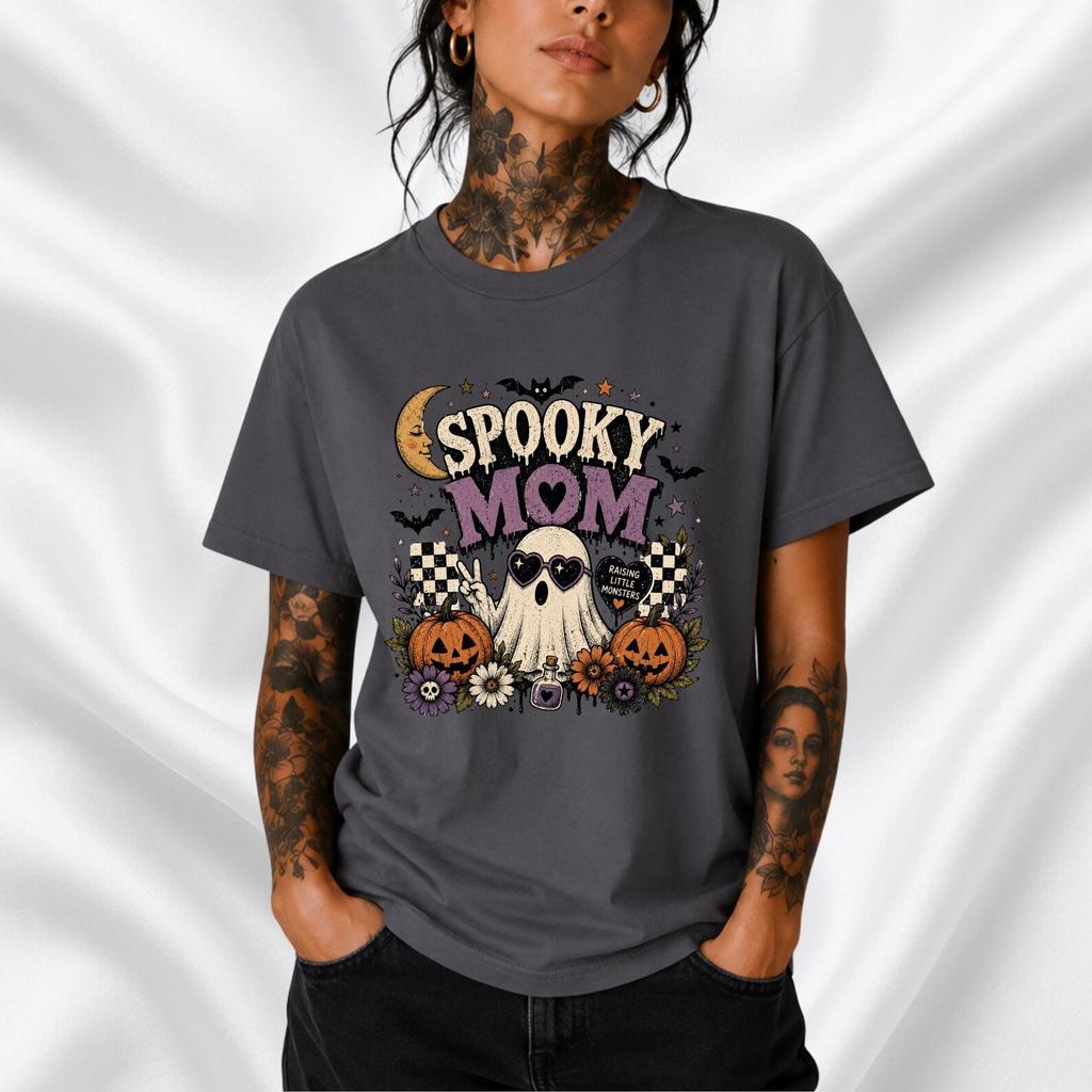 Spooky Mom Shirt, Halloween Mom Shirt, Cute Ghost Tee, Fall Mom Shirt, Vintage Halloween Tee, Spooky Season