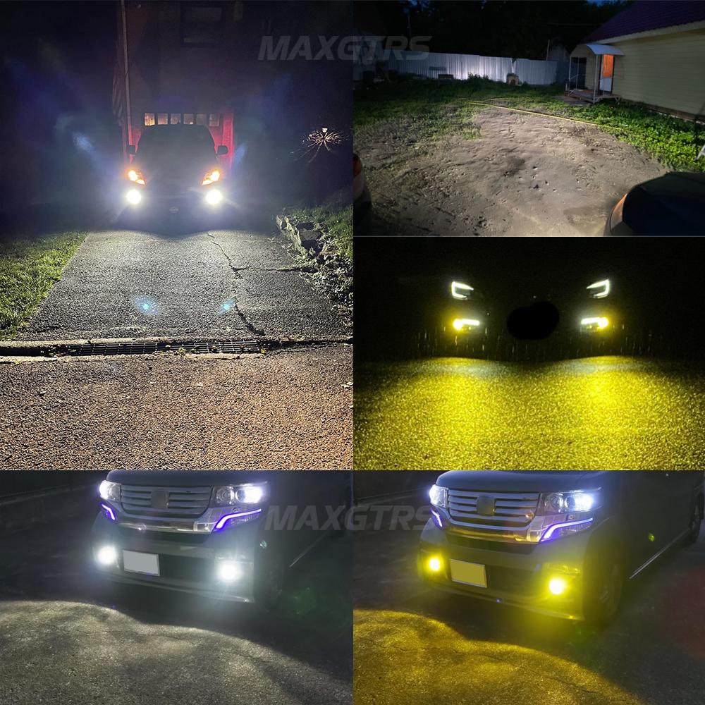 MAXGTRS 2X H11 H9 H8 LED Fog Lamp Canbus No Error H10 9005 9006 H16JP HB3 HB4 Bulb 6500K 3000K Daytime Running Light