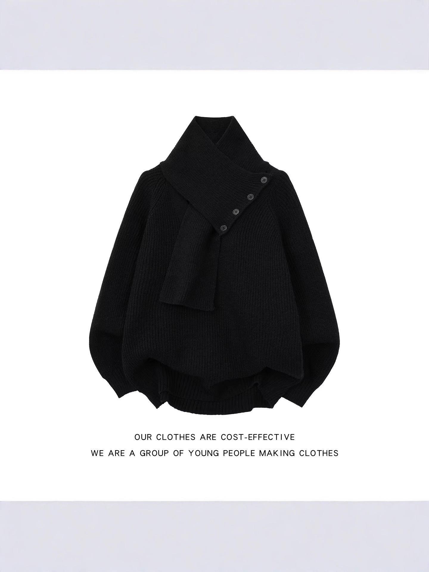 

Ретро В язаний Светр з Високим Коміром на Ґудзиках та Шарф - Чоловічий Осінньо-Зимовий Теплий Парний Верхній Одяг L абрикосовий