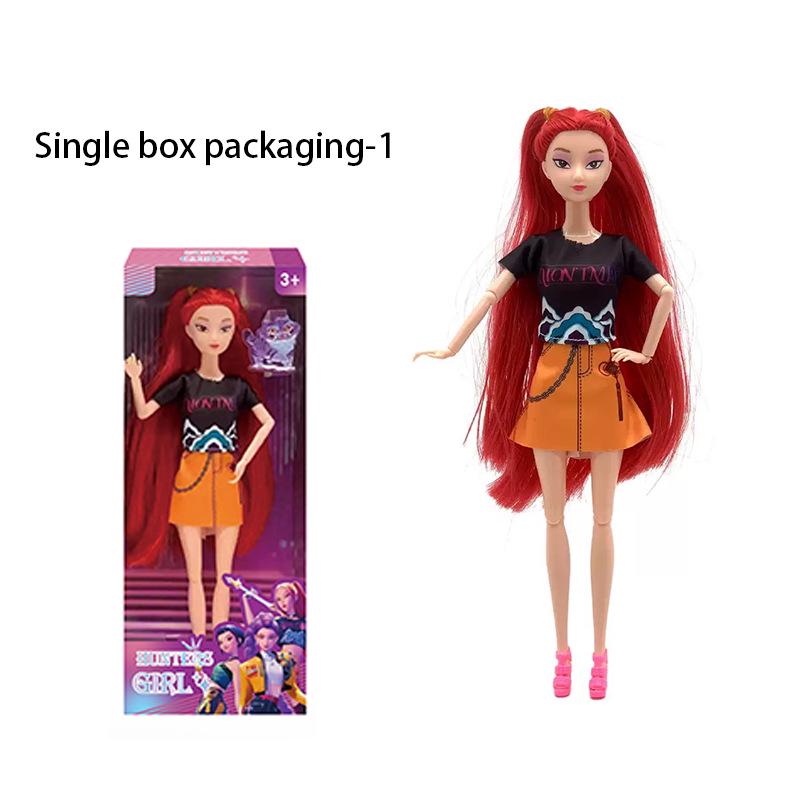 K-POP Demon Hunter Girl Group Doll with Music Accessories, 11.5" Soft Vinyl, 11 Joints