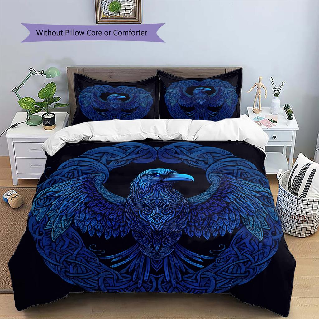 Blue Eagle  Pattern Bedding Quilt Set Quilt Cover Pillowcase Home Decoration  Gift (1 * Duvet Cover + 2 * Pillowcase, Without Core)