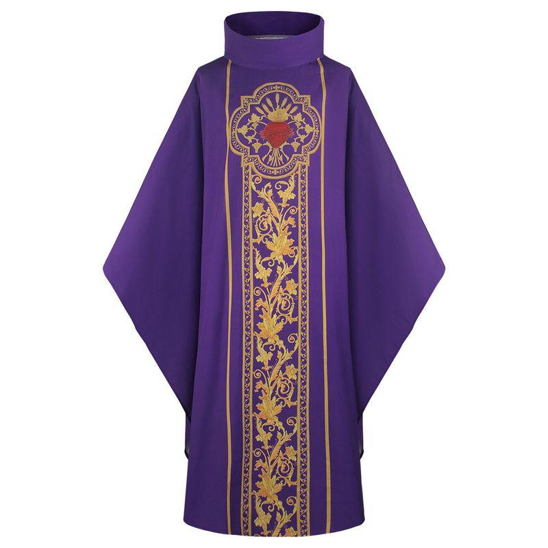 Praying Monk Cosplay Costume Halloween Priest Religious Fashion Printed Robe Cosplay Role-Playing Outfit