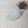 Plaid curved brim cap children's three-dimensional embroidery bow bright line design soft top big head sunshade baseball cap women