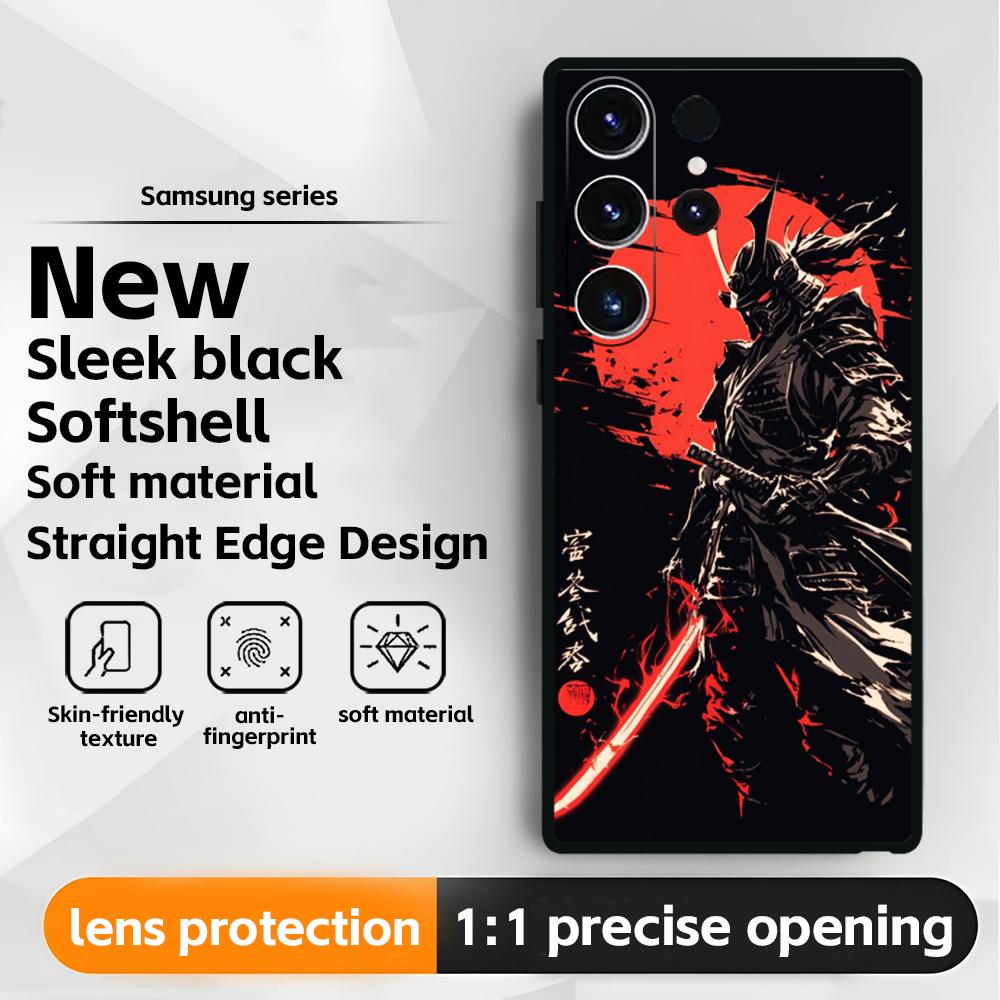Japanese Bushido Samurai ghost  Phone Case For Samsung Galaxy S25 S24 S23 S22 S21 S20 Plus Ultra Note20 Soft Black