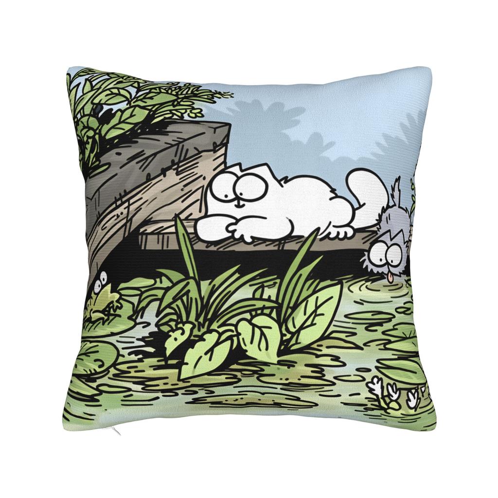 Pillow Cover Humorous Cartoon Cat Simons Cat Vintage Pillow Case For Sofa Home Decoration Pillowcases
