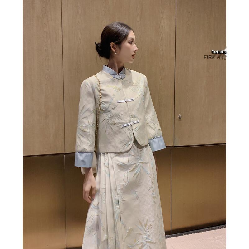 

Женская жаккардовая куртка в новом китайском стиле JK&JS XL