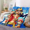 1PC One Piece Monkey D Luffy Patterned Flannel Blanket Suitable For All Seasons For Home Decor Warmth And Comfort Gifts Holiday Present
