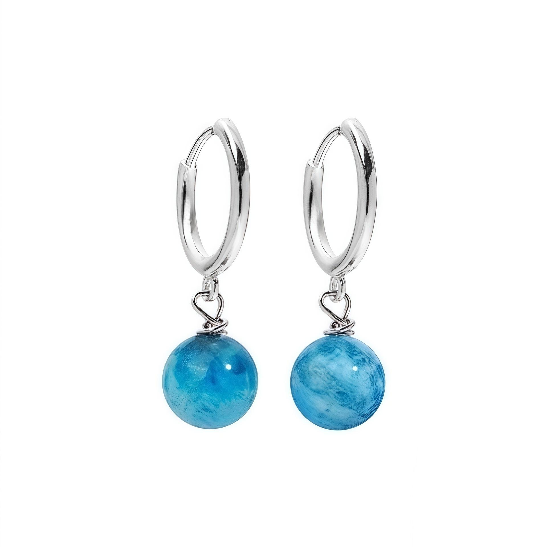 Серьги из натурального синего апатита Мужские Высококачественные Персонализированные Серьги Женские Этнические Тибетский Тренд Серьги 2026