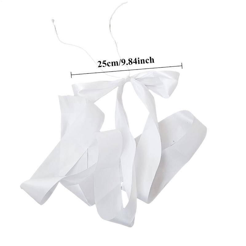 White Wedding Pew Bows 5X Extended Pew Ribbon Church Chair Decor Aisle Decorations for Indoor Outdoor Bench Seat Door Dining