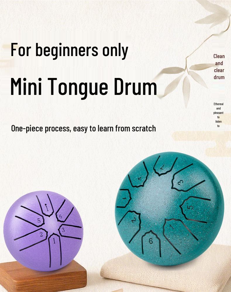 Ethereal Children's Mini Steel Tongue Drum - 3-inch & 4-inch, 8 Tones, Beginner Friendly