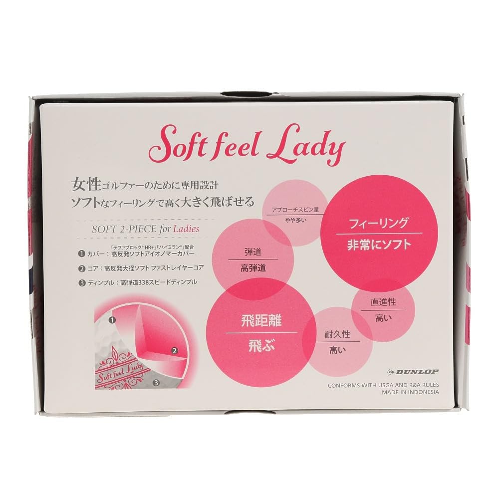DUNLOP Golf Ball SRIXON SOFT FEEL LADY 2021 Model 1 Dozen White SNSFL5WH (12 Pieces)