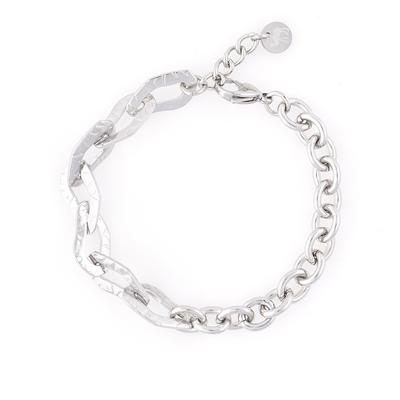 Jbans Classic Irregular Plate Mix Surgical Steel Chain Bracelet (C2301Ac1022_Sv)