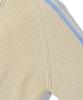 TRILLION Washable Hairy Brush Track Zip-Up Knit (Ivory)