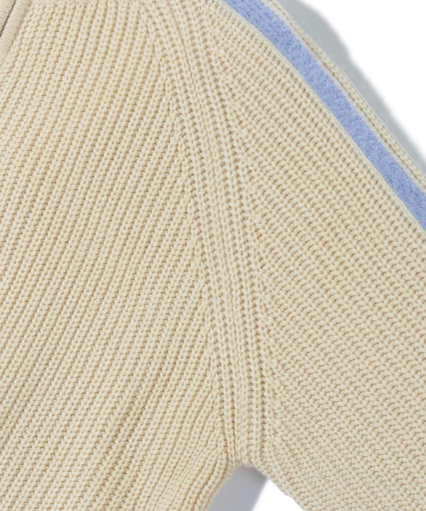 Maglia Tricot TRILLION con Zip e Spazzola Lavabile (Avorio)