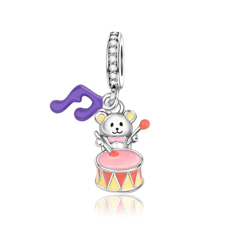 925 Silver Music Instrument Charms Piano Headphone Trumpet Violin Pendant Beads DIY Bracelet Necklace Gift for Her
