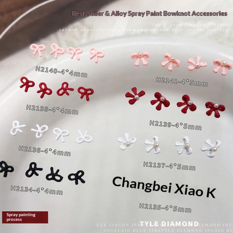 10Pcs Bow Mini Nail Art Nail  Bowknot Nails Decals Nails Art Design Nail Charm Nail Art Decoration Accessories