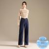 RAIN.CUN Women's Tencel Straight Wide Leg Denim Jeans