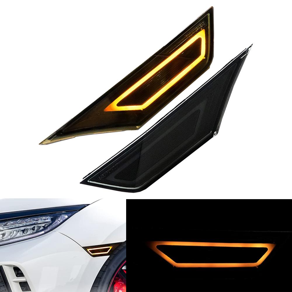 

2 pcs For Honda Civic 2016 2017 2018 Side Marker Light Position Light HO2551127 HO2550127 33800TBAA2 33850TBAA02 светло-желтый