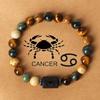12 Zodiac Sign Natural Stone Beaded Bracelet Vintage Constellation Bracelet Unisex Jewelry Handmade Astrology Lover Accessory