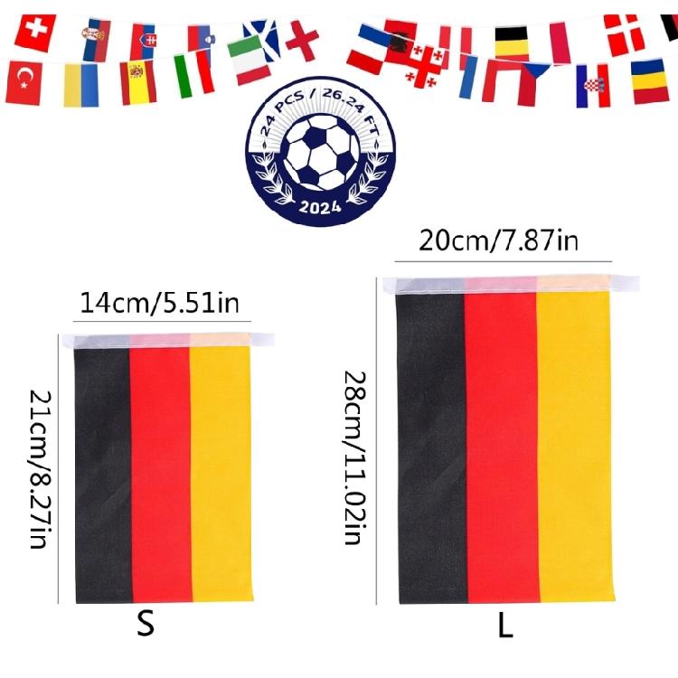 2024 European 24 Countries Flag Football Cup Flags Bunting National String Flags Football Event for Party Decoration