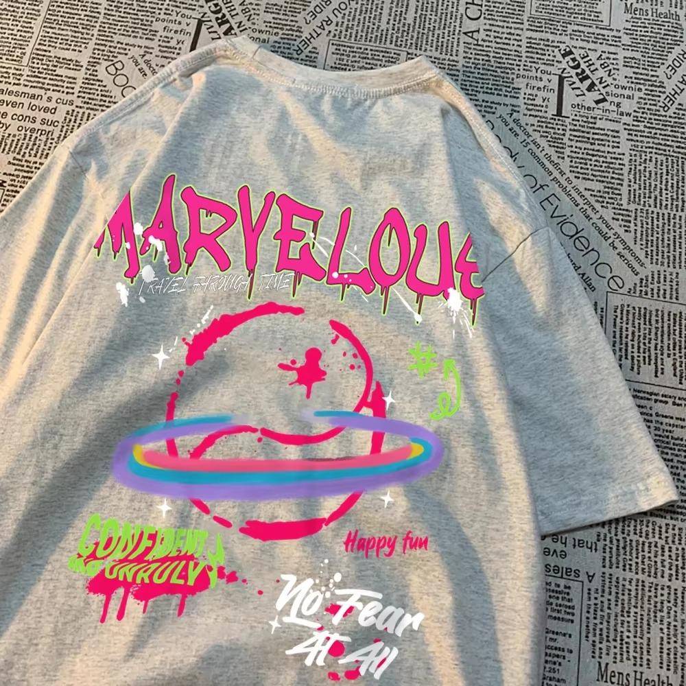 Funny Cartoon Print Pattern T Shirts Men Women Cartoons Cotton Tops Pattern New Tee Clothes Fashion Loose Tshirts Couple