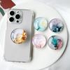 Marble Pattern Crystal Glass Phone Holder Foldable mobile phone Socket Crystal Glass phone grips 5