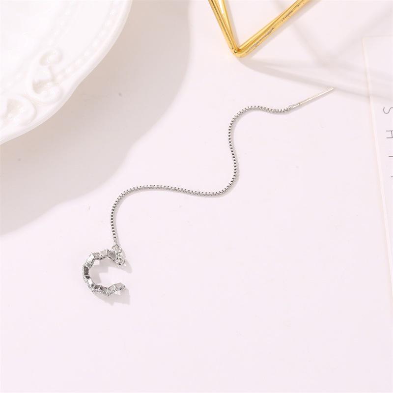 Geometric Zircon Tassel Ear Clips: Stylish No-Pierce Earrings for Women