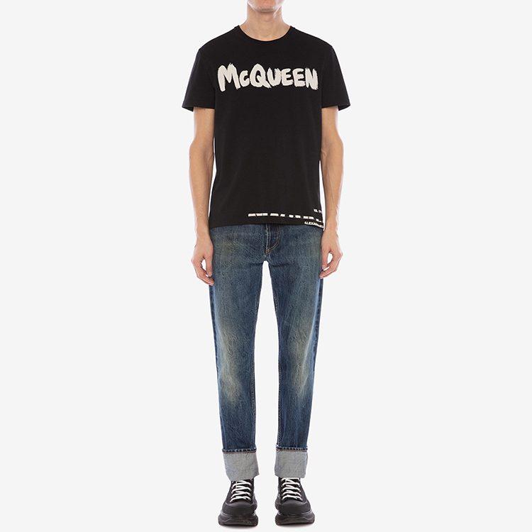 Alexander McQueen FW20 T Shirt Men's Black 622104QPZ570901
