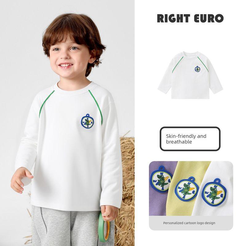 Right European Style Boys' Outdoor Style Raglan Sleeve Long-Sleeve T-Shirt 2026 Spring and Autumn New Children's Clothing Baby Top