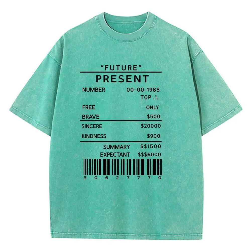 Future Present Black Number Barcode Man Tee Shirt Graphic Sports Tee Clothing High-Quality T Shirt Cute Fashion Clothing