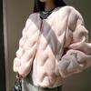 High-end white duck down pressed rubber rhombus down jacket women's winter fashion loose and light bread jacket tide