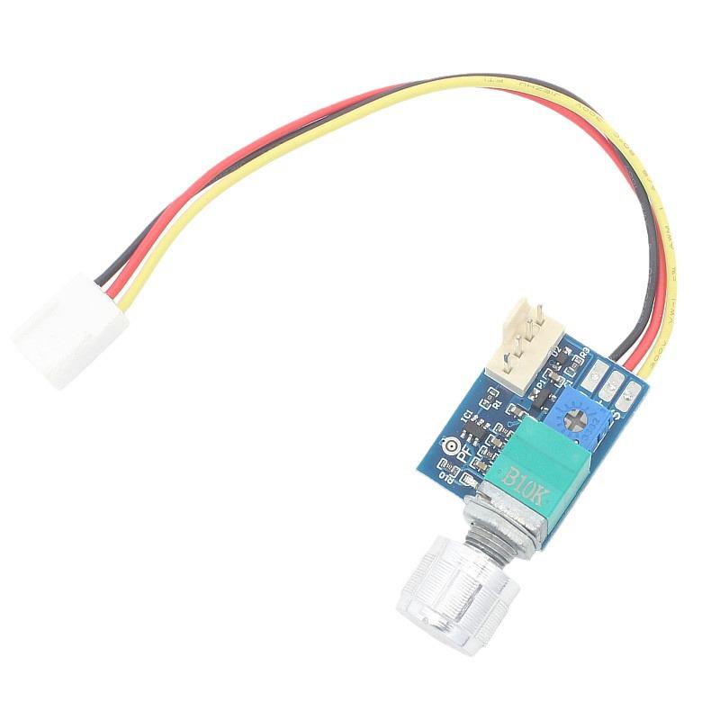 12V Manual PWM Fan Speed Controller with Switch, 4-Wire, Noise Reduction, 3A.