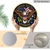 2D Flat, 1pc Patriotic American Veteran Round Aluminum Sign, with US Flag and Eagle Design Retro Wall Art, Suitable for 4th of July, Memrial Day
