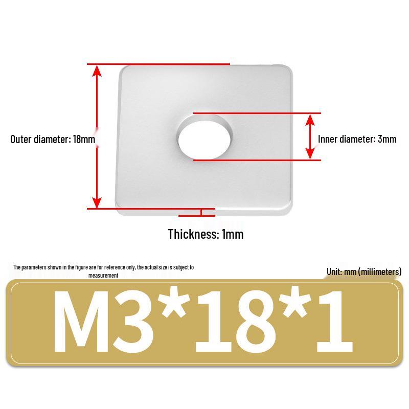 304 Stainless Steel Thickened Square Flat Washers M4-M24