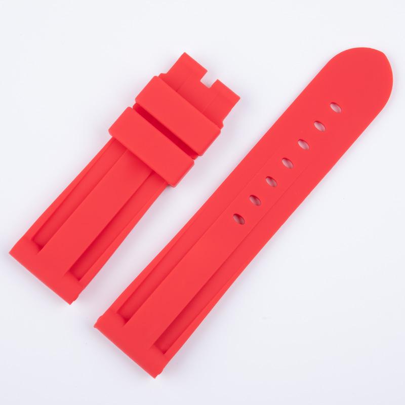 22/24/26mm Grün Blau Rot Braun Wasserdichtes Weiches Silikon Uhrenarmband Für Panerai Armband Für PAM441 111 Armband Mit Edelstahlstift