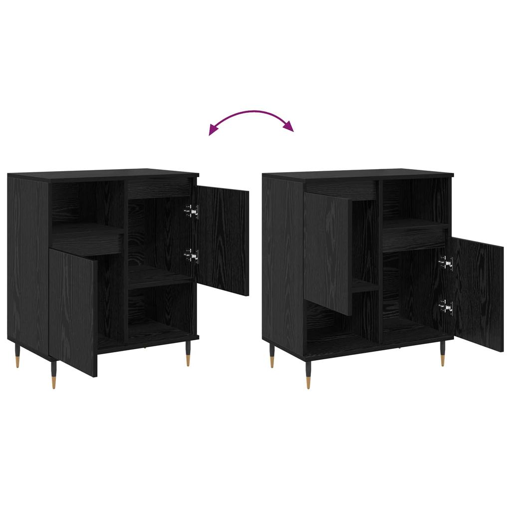 Sideboard in Black Oak Look 60 x 35 x 70 cm