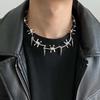Punk Metal Thorn Rivet Choker Necklace For Men Woman Gothic Hip Hop Silver Color Clavicle Chain Necklace Jewelry Accessories