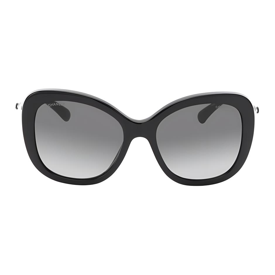 Chanel Pearl Arm Square Metal Sunglasses Women Sunglasses Black CH5339H-C501/S6