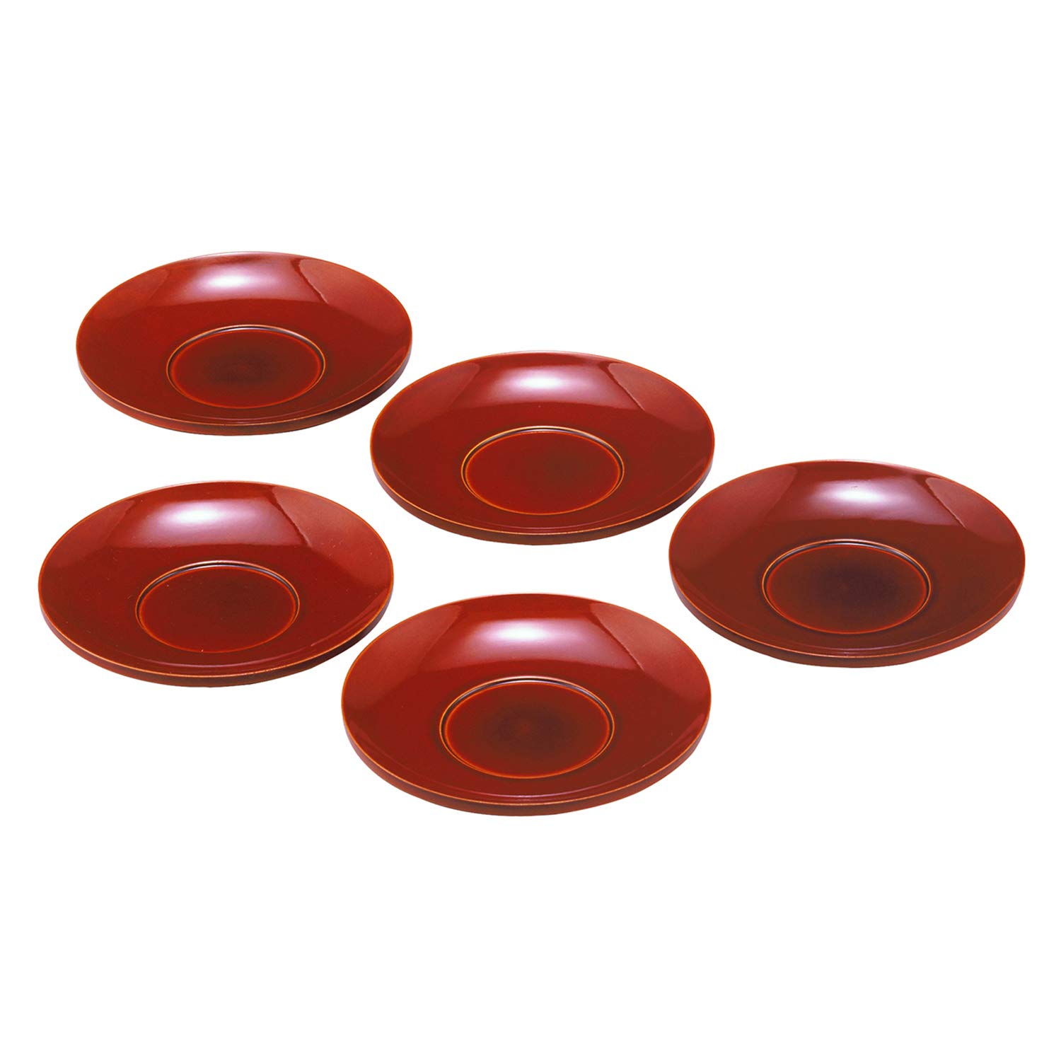 

Nakayama Lacquerware Hida Shunkei Lacquerware Tea Trays, Set of 5