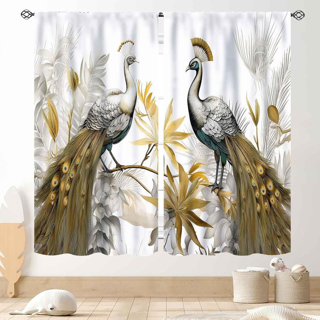 Japanese Curtains Traditional Ink Painting Red Floral Plum Cherry Blossom Asian Style Nature Mountains Landscape Window Drapes Curtain Polyester