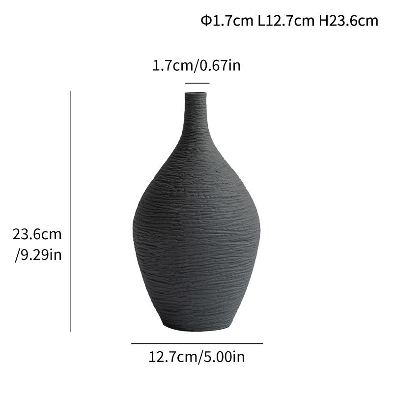Simple Ceramic Vase Decoration Narrow Mouth Flower Pot Living Room Interior Office Desktop Gift